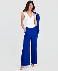 Tahari Asl Petite Mid Rise Wide-Leg Pants