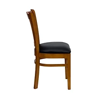 Emma+Oliver 2 Pack Vertical Slat Back Wooden Restaurant Chair