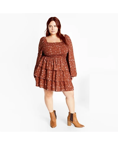 City Chic Women's Dahlia Print Mini Dress