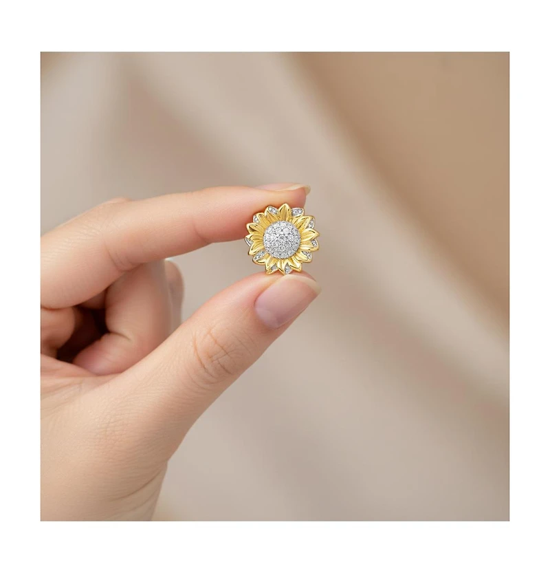 Chic 14K Gold Plated Cubic Zirconia Stud Earrings