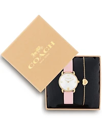 Coach Women's Elliot Blush Leather Strap Giftset Watch, 28mm