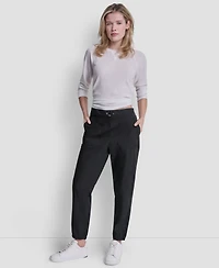 Dkny Sport Women's High Rise Bungee Waist Seamed Joggers