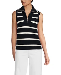 Lands' End Women's Drifter Quarter Zip Vest Sweater