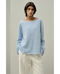 Lilysilk Women's Boat-Neck Brushed Cashmere Sweater
