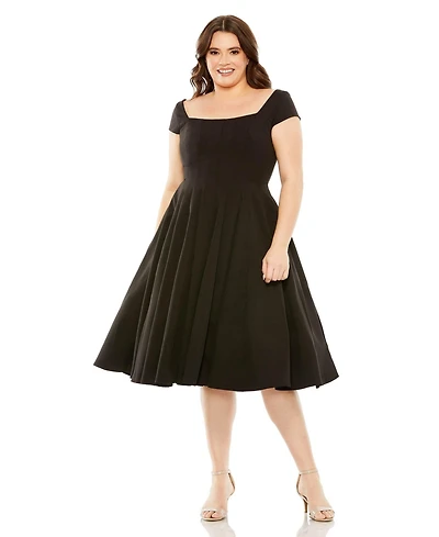 Mac Duggal Women's Ieena Sequined One Shoulder Bishop Sleeve Trumpet Gown