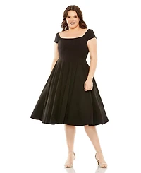 Mac Duggal Women's Ieena Sequined One Shoulder Bishop Sleeve Trumpet Gown