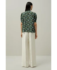 Lilysilk Women's Puff-Sleeve Blouse - Made With Liberty Fabric