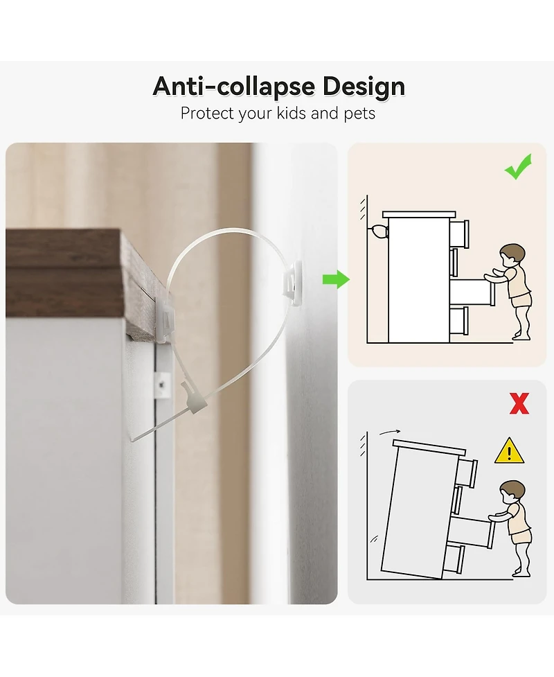 gaomon 6 Drawer White and Brown Modern Dresser, Chest of Drawers Organizers, Closet Storage Cabinet for Bedroom