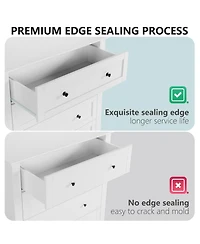 gaomon 6 Drawer Dresser, Modern Chest with Deep Drawers, Nickel Round Handle, Wood Storage Organizer