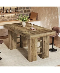 Tribesigns 63-Inch Long Bar Table, Farmhouse Rectangular Counter Height Pub Table, Wood Home Bar Unit