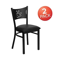 Emma+Oliver 2 Pack Coffee Back Metal Restaurant Chair