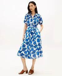 Tommy Hilfiger Women's Pin Tuck Cambric Collared Dress