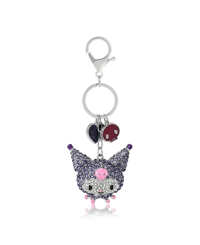 Hello Kitty Sanrio Kuromi Crystal Keychain with Skull & Heart Charms