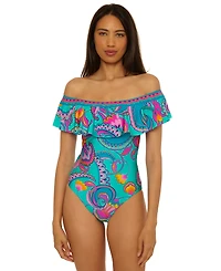 Trina Turk Women's Mykonos Ruffle One-Piece Swimsuit