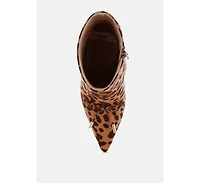 Rag & Co Women's Vilda Leopard Print Stiletto Boots