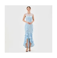 Bariano Women's Freyja Cap Sleeve Hi Lo Midi