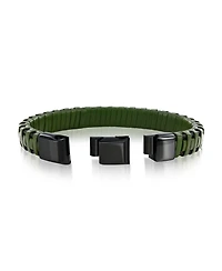 Metallo Stainless Steel, Leather Designed Bracelet