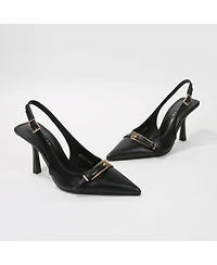 Berness Women's Coraline Slingback Heels with Ornamental Buckle
