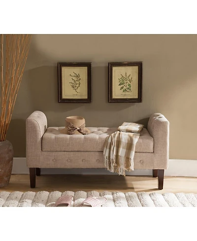 Kings Brand Furniture Marceille Upholstered Storage Bench Ottoman