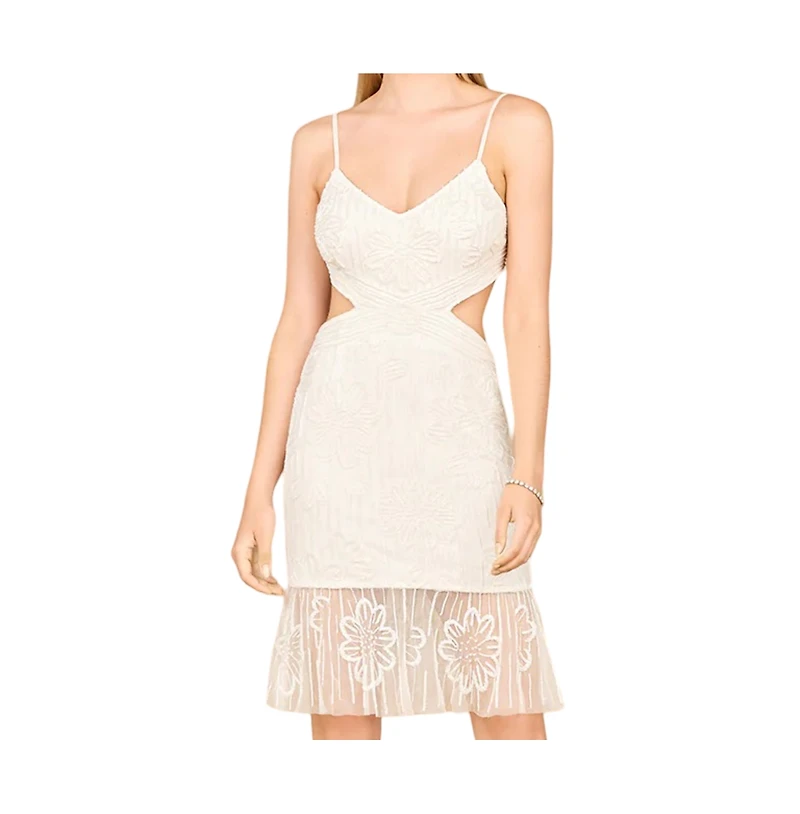 Lara Women's Beaded Cutout Bridal Midi Dress