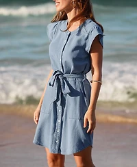 Cupshe Women's Hard to Get Blue Mini Beach Dress