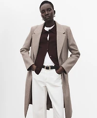 Mango Women's Detachable Collar Combined Coat