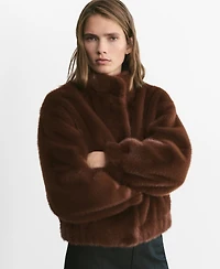 Mango Women's Pockets Faux-Fur Jacket