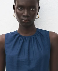 Mango Women's Cut-Out Crinkled-Effect Dress