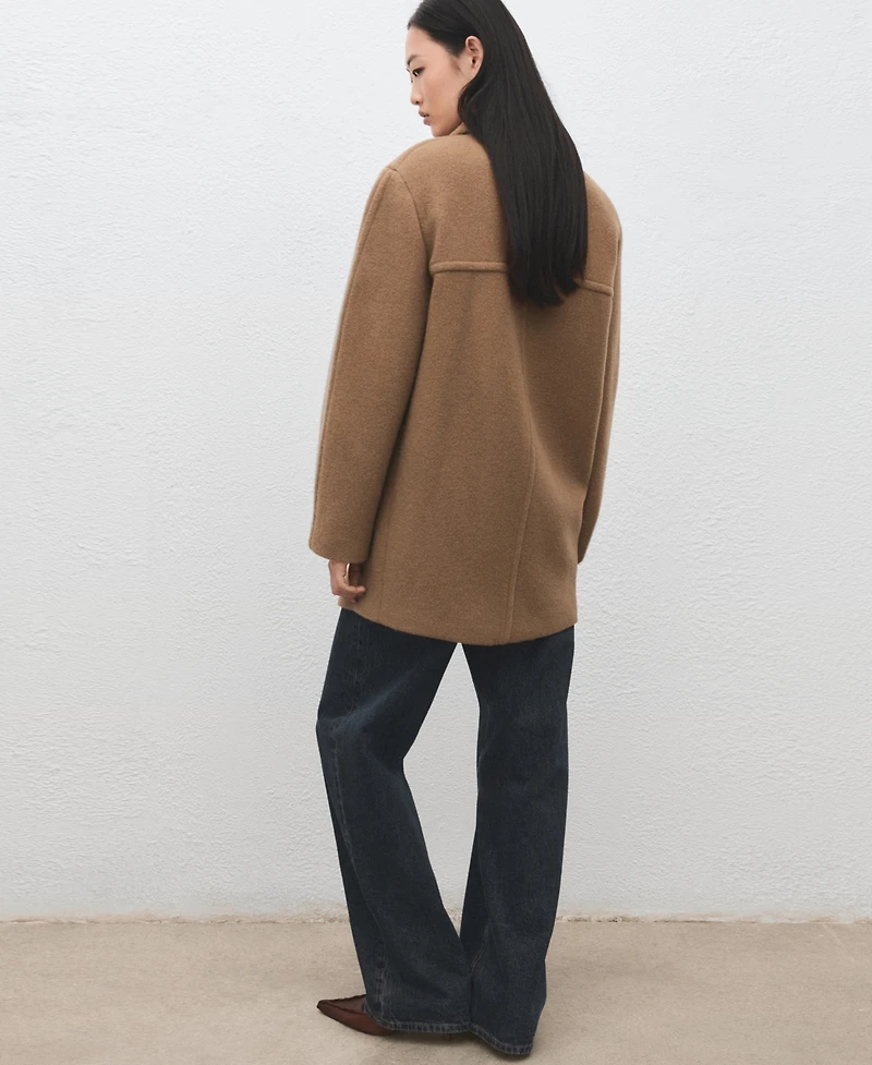 Mango Women's Double-Breasted Manteco Wool Coat