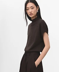 Mango Women's Short-Sleeved Lurex Sweater