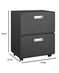 Office Furniture Copier Cabinet Black 2 Drawer Steel Copier Stand Mobile Pedestal File Cabinet