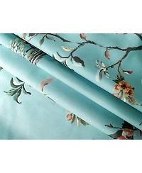 Slickblue 72-Inch Teal Blue Green Floral Tree Bird Shower Curtain
