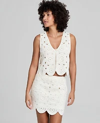 And Now This Women's V-Neck Single-Button Vest, Macy's Exclusive