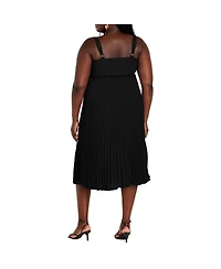 City Chic Women's Lilly Faux Wrap Pleat Dress