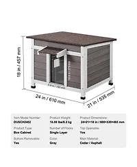 Cozito Weatherproof Wooden Outdoor Cat Shelter with Door Flaps, 24