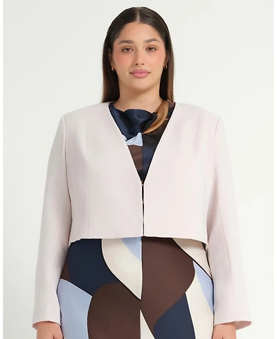 Estelle Plus Size Billie Cropped V-neck Jacket