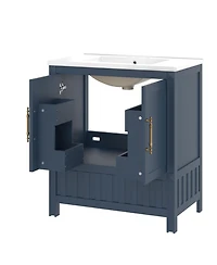 Cesicia 30 in. Bathroom Vanity with Sink, Multi-functional Bathroom Cabinet with Doors, Storage Shelves and Drawers