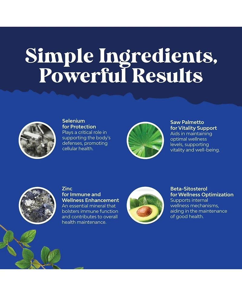 Men's Saw Palmetto, Saw Palmetto Extract with Beta Sitosterol for Men's Health, Better Bladder Control & Restoring Hair, Nature's Craft, 60ct