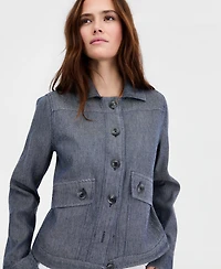 Charter Club Petite Relaxed Fit Collared Field Jacket, Macy's Exclusive
