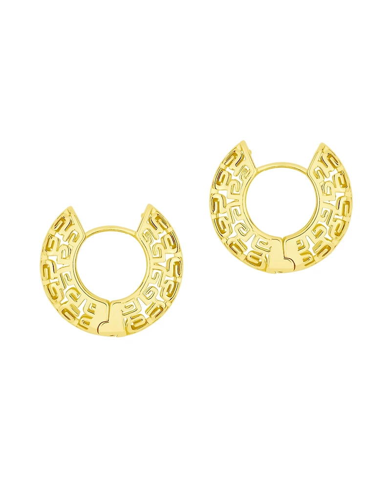 And Now This Greek Key Hinged Hoop Earrings