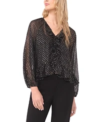 Vince Camuto Women's Ruffle Front Long Sleeve Top