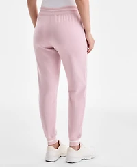 Id Ideology Women's Ribbed Solid Fleece Ankle Jogger Pants, Macy's Exclusive