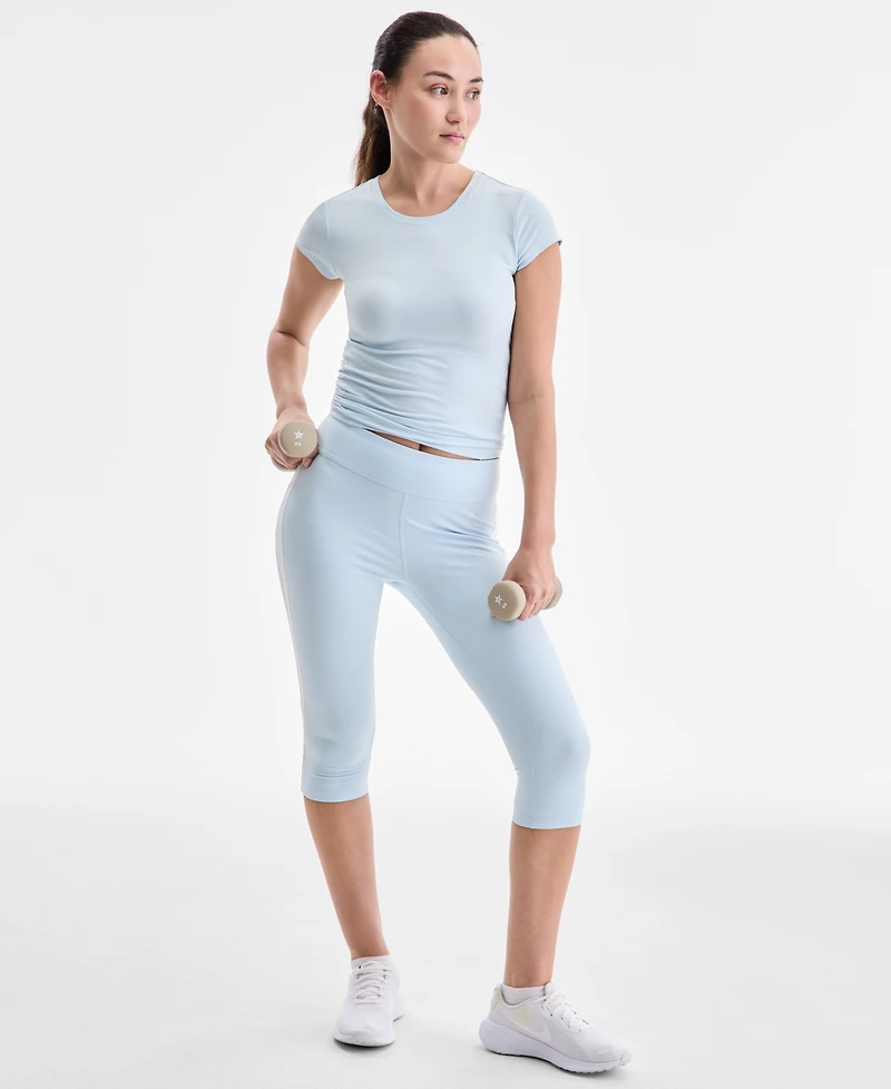 Id Ideology Women's Studio Side-Stripe Cropped Leggings, Macy's Exclusive