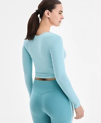 Id Ideology Women's Surplice Long-Sleeve Top, Macy's Exclusive