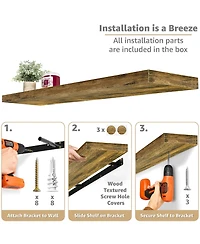 Sorbus 2-Pack 55" Wall Mounted Floating Shelves for Any Room