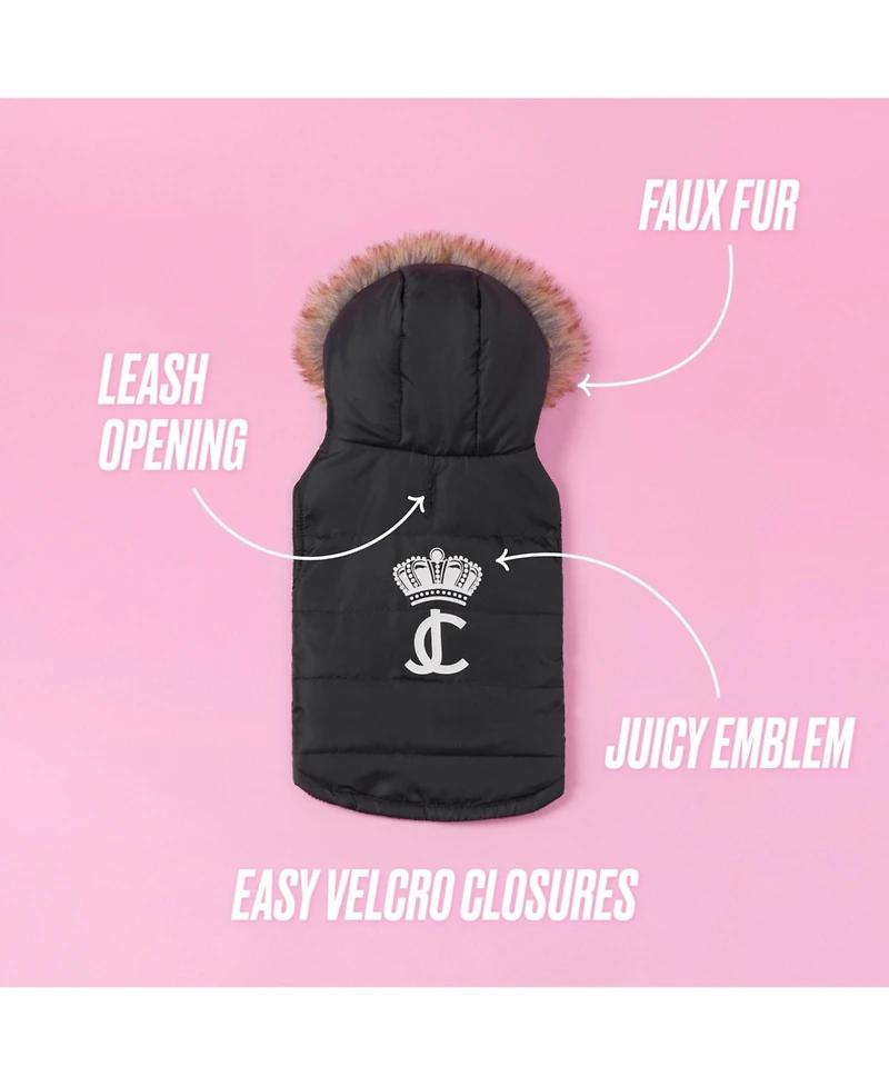 Juicy Couture Faux Fur Hooded Pet Jacket