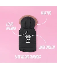 Juicy Couture Faux Fur Hooded Pet Jacket
