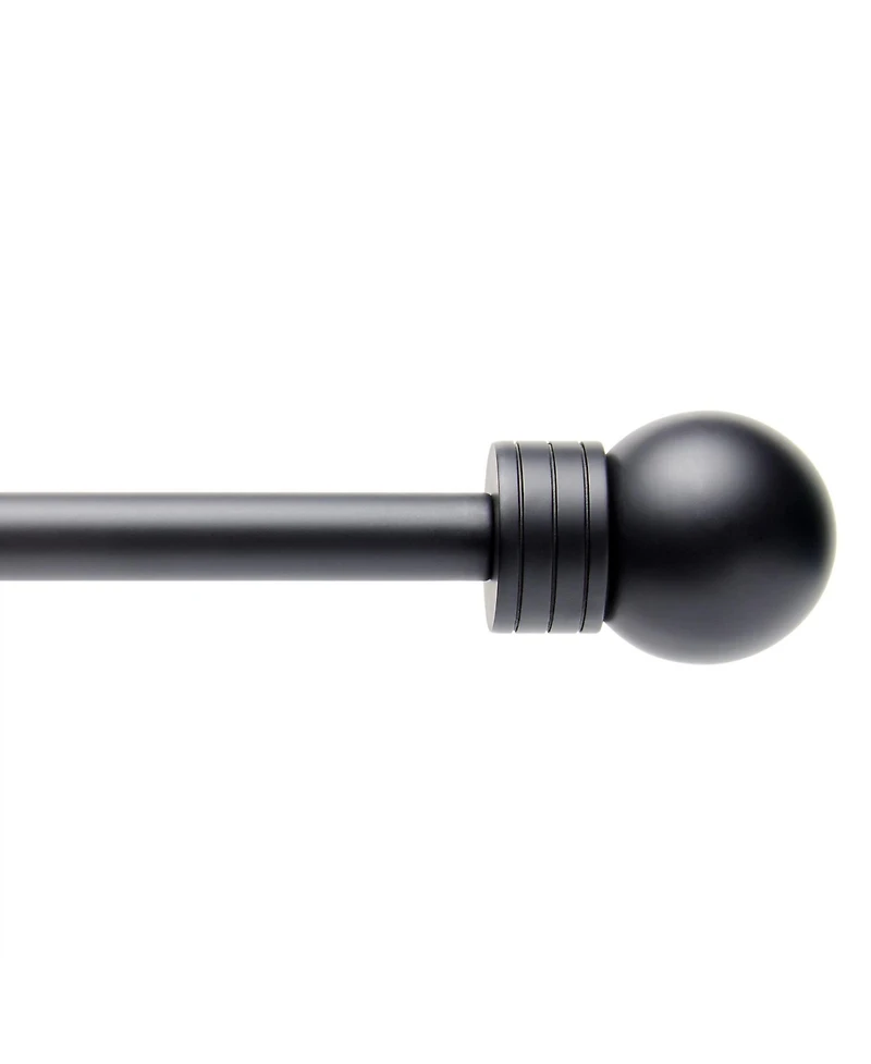 Town & Country Basics Modern Sphere Single Curtain Rod and Finial Set, Oil Rubbed Bronze, Adjustable Length 36"-72"