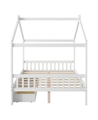 Boyel Living Twin House Platform Bed with Two Drawers,Headboard and Footboard