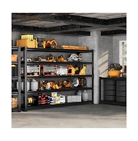 Lovmor -Tier 48 in W x 72 in H x 18 in D Adjustable Solid Plate Heavy Duty Metal Shelving Unit